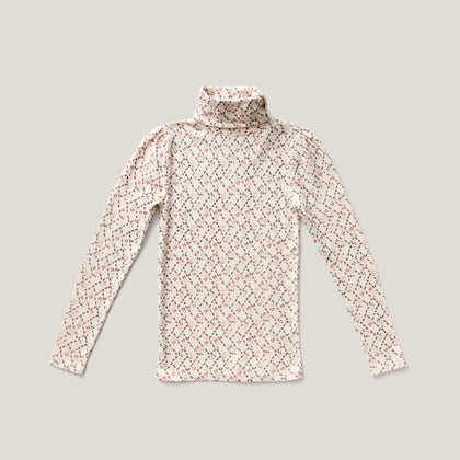Soor Ploom Pouf Turtleneck ~ Trellis Print, Ladybird