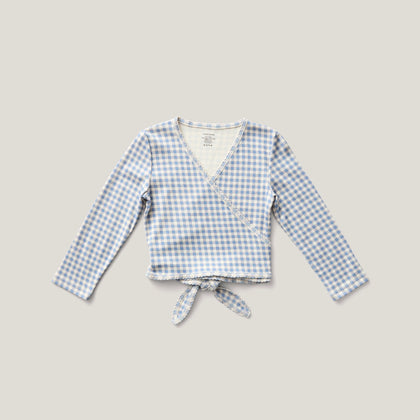 Soor Ploom Wrap Tee ~ Gingham Print, Powder