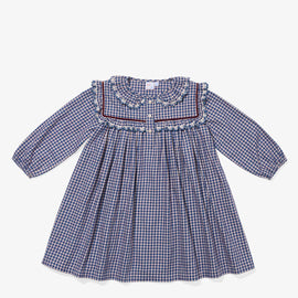 Oso & Me Sara Dress ~ Marine Tiny Check