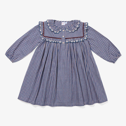 Oso & Me Sara Dress ~ Marine Tiny Check