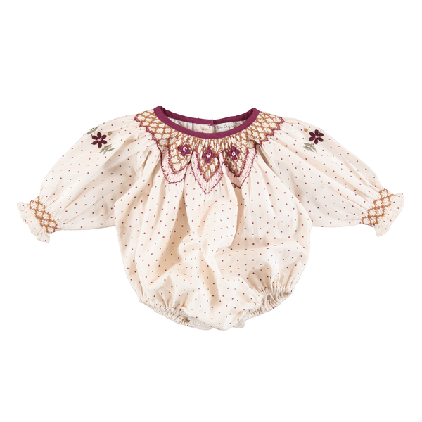 Bebe Organic Scarlet Romper ~ Vintage Dots
