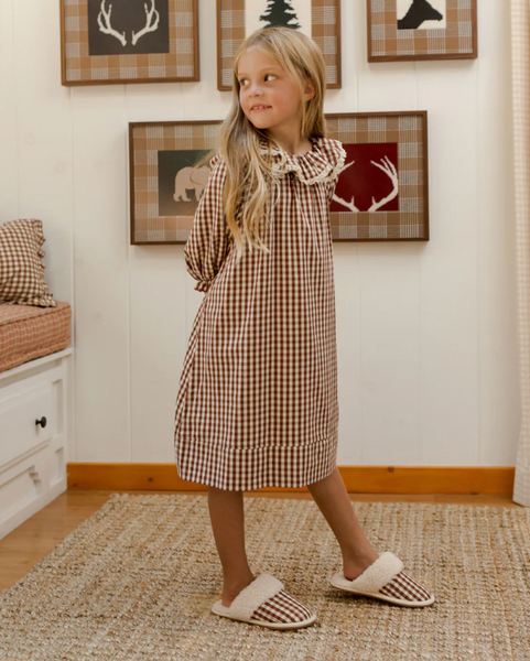 Rylee + Cru Girl's Nightgown ~ Brick Gingham