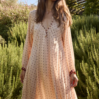 Natalie Martin Fiore Maxi - Polka Dot Crema