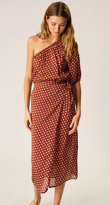 Natalie Martin May Wrap Skirt - Polka Dot Cappuccino