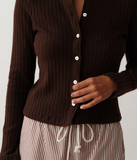 DONNI The Sweater Rib Cardi - Espresso