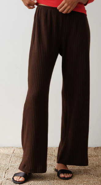 DONNI The Sweater Rib Simple Pant - Espresso