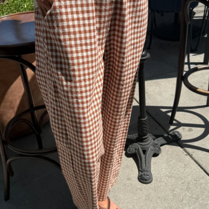 Le Bon Shoppe Gingham Arc Pants - Cinnamon