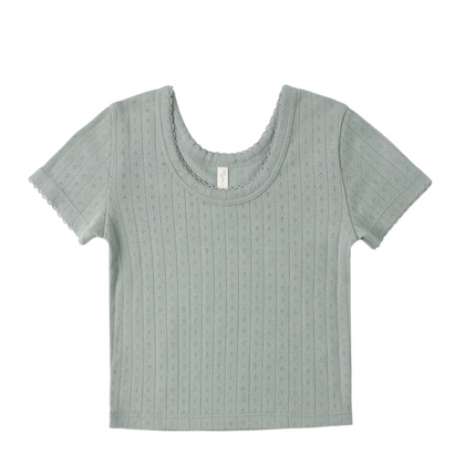 Rylee + Cru Pointelle Tee ~ Sea Green