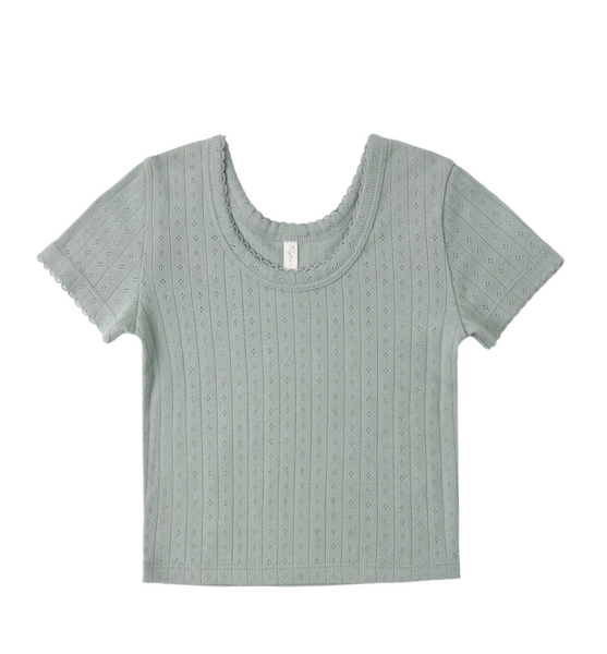Rylee + Cru Pointelle Tee ~ Sea Green