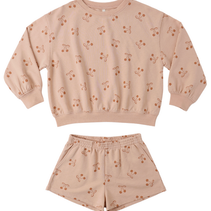 Rylee + Cru Summer Terry Set ~ Cherry Bows