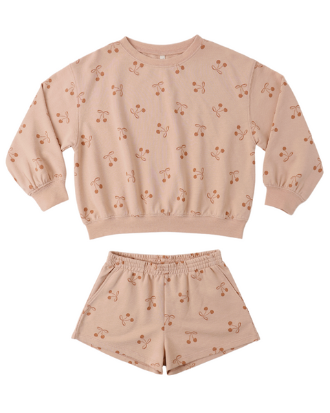 Rylee + Cru Summer Terry Set ~ Cherry Bows