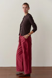 DONNI The Silk Taffeta Cargo Pant ~ Oxblood