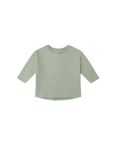 Quincy Mae Long Sleeve Tee & Striped Pant Set ~ Fern