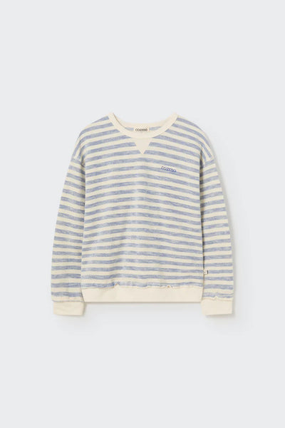 Cozmo Organic Stripes Sweatshirt ~ Blue
