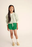 Cozmo Organic Stripes Sweatshirt ~ Grass Green