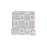 Bebe Organic Blue Teddy Blanket ~ Patchwork