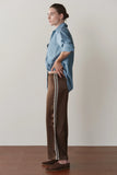 DONNI The Silk Lace Stripe Crop Pant ~ Espresso