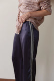 DONNI The Silk Lace Stripe Crop Pant ~ Navy