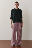 DONNI The Tencel Plaid Tie Pant ~ Roz, Espresso Plaid