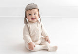 Tane Organics High V-Neck Cardigan in Baby Alpaca ~ Soft White