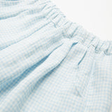 Nellie Quats Chess Trousers ~ Baby Blue & Milk Mini Check Linen