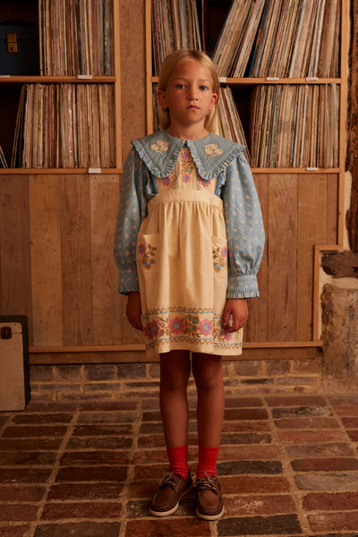 Apolina Ursina Emb Pinafore ~ Cashew