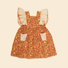 Apolina Ursina Frill Pinafore ~ Autumn Harvest Floral | Wee Mondine