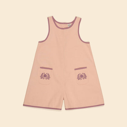 Apolina Vada Apron Playsuit - Pink Satin