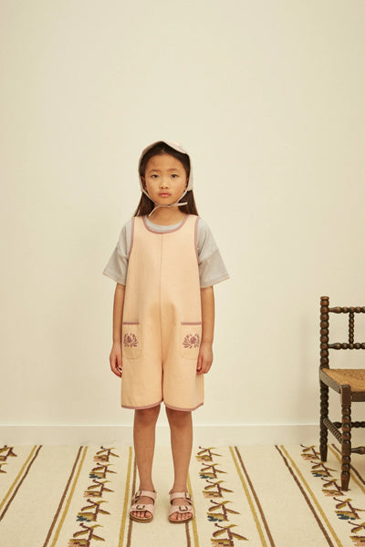 Apolina Vada Apron Playsuit - Pink Satin