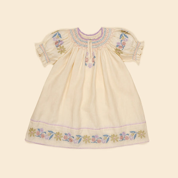 Apolina Verna Smock Dress ~ Cream