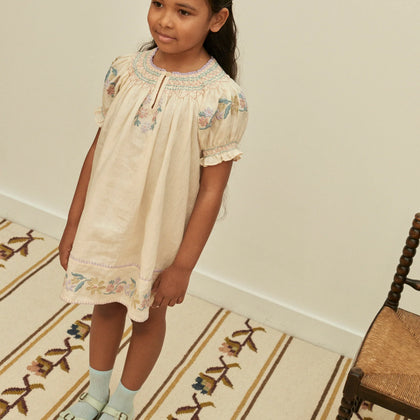 Apolina Verna Smock Dress ~ Cream