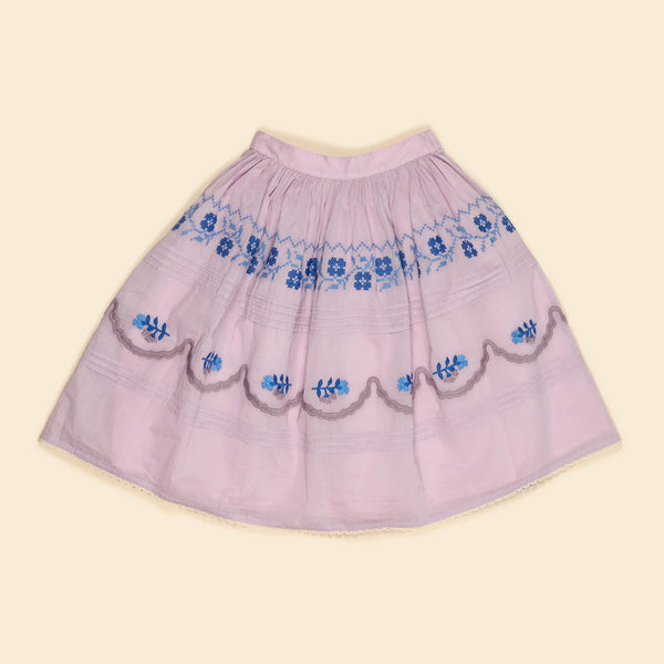 Apolina Wendy Structured Organdie Midi Skirt - Violet Crème