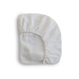 Mushie Mini Muslin Crib Sheet ~ White