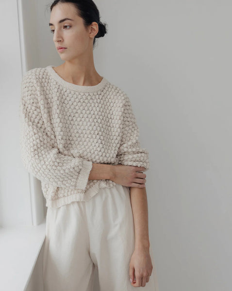 Wol Hide Textured Pullover: Bone