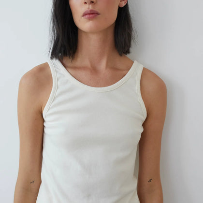 Wol Hide Scoop Back Rib Tank: Natural