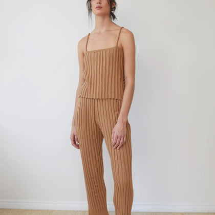 Wol Hide Slim Rib Pant: Toffee