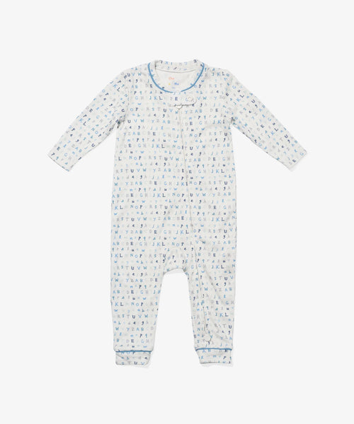 Oso & Me Ziggy Zip Romper ~ Blue ABC's