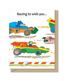 Maginating - Tri-Fold Birthday Greeting Card | Racing Birthday Party