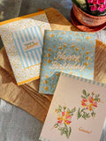 re:mused studio - Twining Floral Birthday A2 Greeting Card