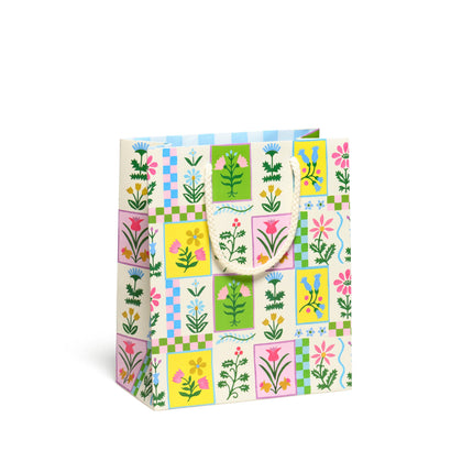 Red Cap Cards - Retro Flower gift bags: Medium