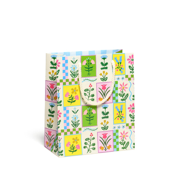 Red Cap Cards - Retro Flower gift bags: Medium