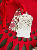 re:mused studio - Carnation Pomegranate Gift Tags 2x3.5