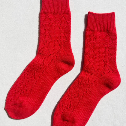 Le Bon Shoppe - Cashmere Pointelle Socks Red