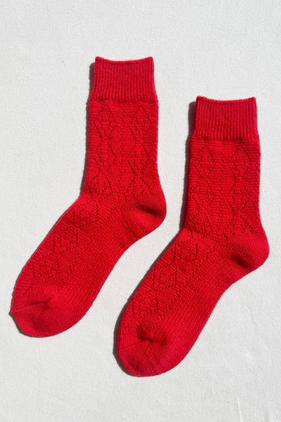 Le Bon Shoppe - Cashmere Pointelle Socks Red