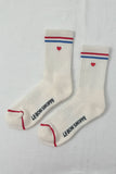 Le Bon Shoppe - Embroidered Boyfriend socks: Parchment + Heart