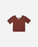 Rylee + Cru Scallop Tee Brick