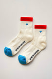 Le Bon Shoppe - Embroidered Color Block Girlfriend Socks (wholesale): BLUE RED + HEART