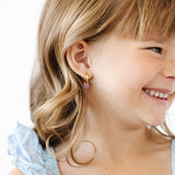 Pip Pop Post - Enamel Heart Charm: Neon Pink / Pair