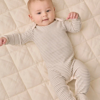 Quincy Mae Baby Footie Laurel Microstripe