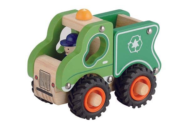 Magni ApS - Wooden Garbage Truck With Rubber Wheels: 18m+ / 233